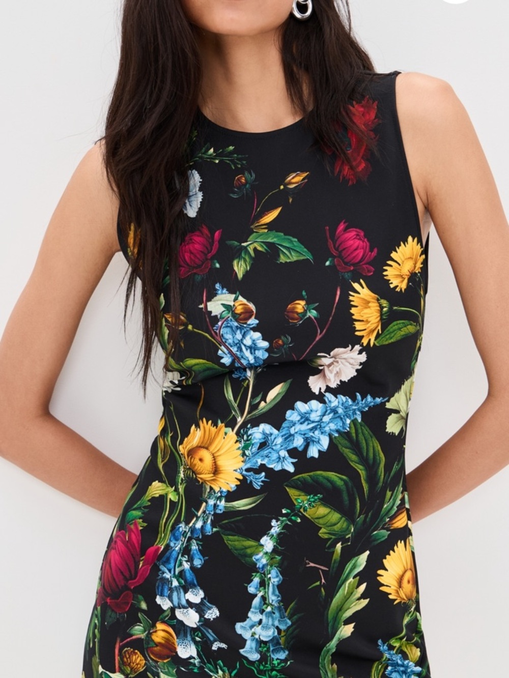 Alice + Olivia Black Floral Printed Mini Dress